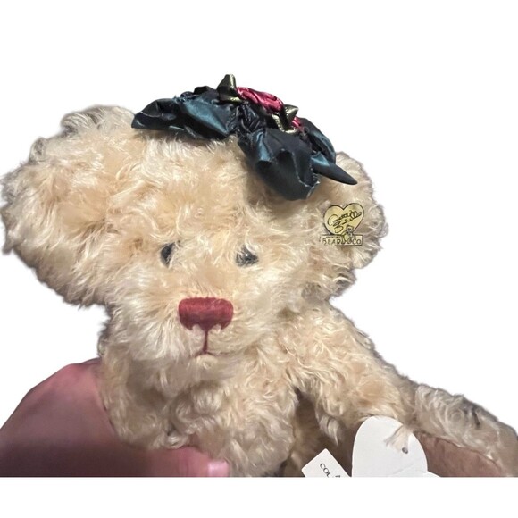 Vintage Annette Funicello Collectible Mohair Artist Style Teddy Bear Green Hat - Picture 5 of 10